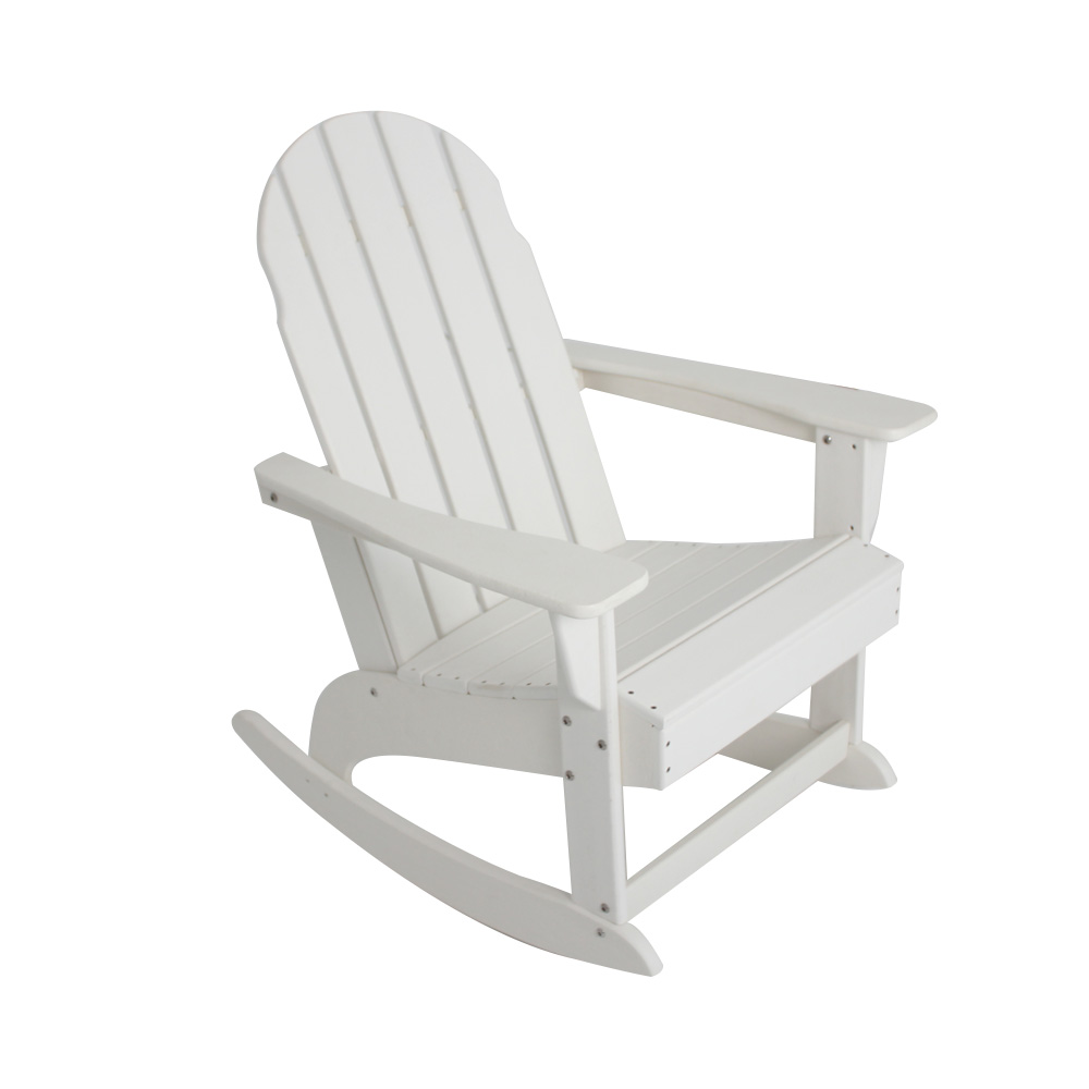 ADM011 White Patio Leisure Gyngestol - Outdoor Adirondack Stol