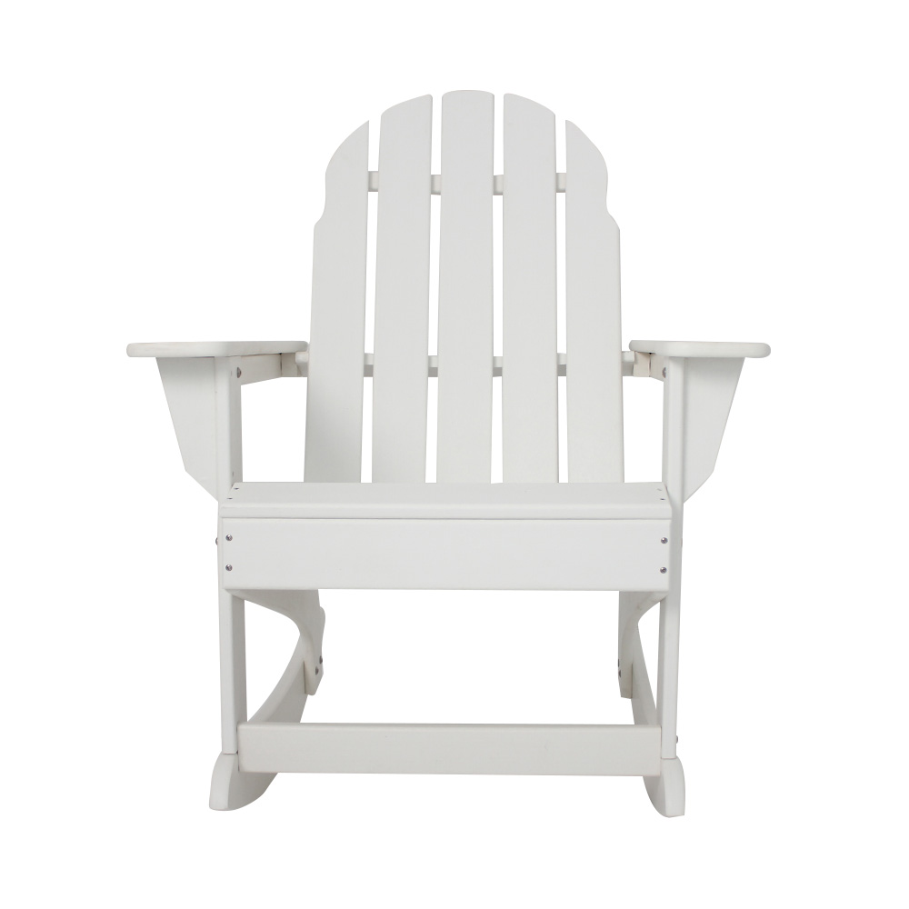 ADM011 White Patio Leisure Gyngestol - Outdoor Adirondack Stol