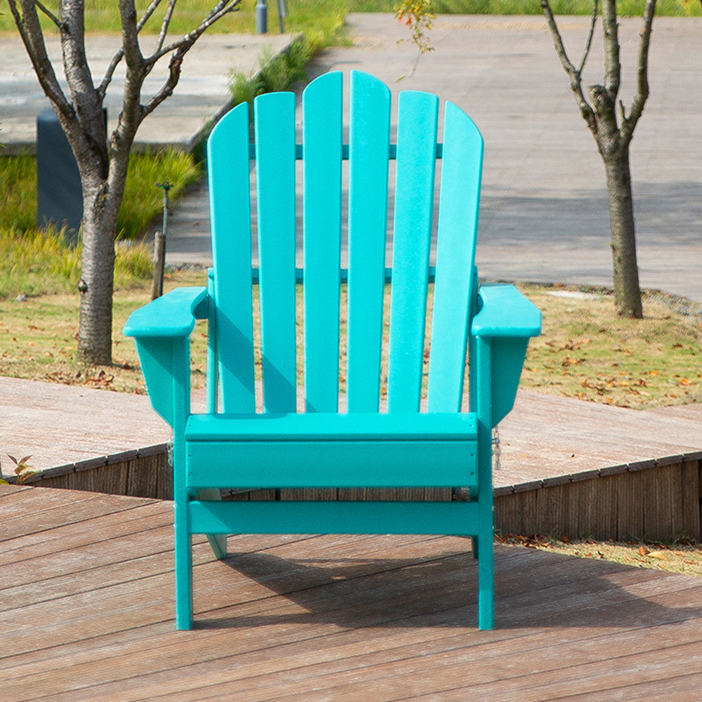 ADM010 Sammenleggbar HDPE Stol I Aqua Blue - Adirondack Stol Sammenleggbar